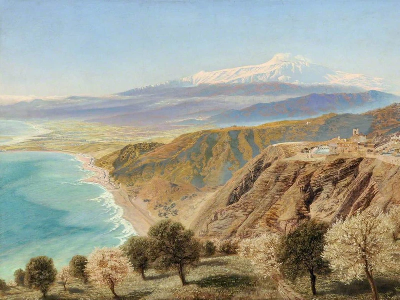 1831-John Brett - L'Etna da Taormina - Sheffield Galleries and Museums Trust
